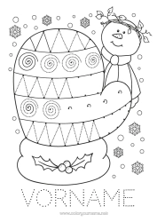 Kostenlose Zeichnung Schnee Winter Schneemann Kinderaktivitäten Schneeflocken Fäustling Einfache Ausmalbilder Spur und Male
