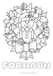 Fargeleggingssiden å tilpasse Pepperkake Julekrans Ilex