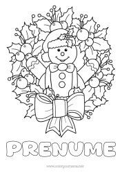 Pagină de colorat personalizată Pâine Cu Mirodenii Coroana De Crăciun Ilex