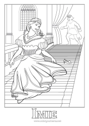 Kolorowanka za darmo Księżniczka Kopciuszek