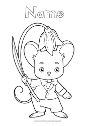 Colouring to customise Flowers Mouse Animal Forest Animals