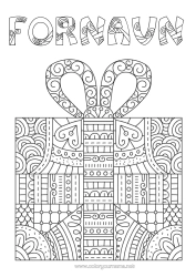 Fargeleggingssiden å tilpasse Gaver Komplekse Fargelegginger Zentangle