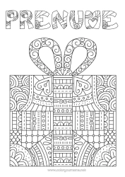 Pagină de colorat personalizată Cadouri Desene De Colorat Complexe Zentangle