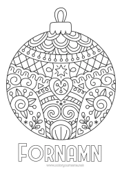 Färgläggningssida att anpassa Mandala Julgranskula Zentangle