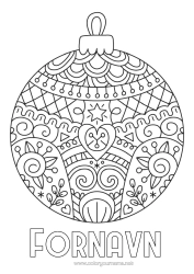 Gratis farvelægning Mandala Julepynt Zentangle
