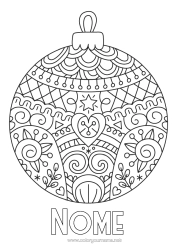 Desenho para personalizar Mandala Bola De Natal Zentangle