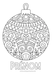 Dessin gratuit Mandala Boule de Noël Zentangle