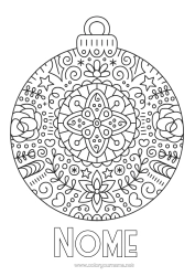 Colorare per personalizzare Mandala Palla Di Natale Zentangle
