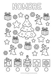 Colorear para personalizar Invierno Regalos árbol de Navidad Muñeco de nieve Actividades para niños Copos de nieve Buscar y encontrar Dibujos fáciles para colorear Cuenta y Colorea