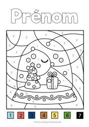 Dessin gratuit Neige Hiver Cadeaux Coloriages magiques Activités enfants Coloriages faciles Sapin Boule à neige