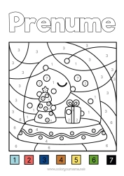 Pagină de colorat personalizată Zăpadă Iarna Cadouri Desene Magice De Colorat Activități Pentru Copii Desene De Colorat Ușoare Brad Glob De Zăpadă