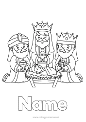 Coloring to customize Epiphany Three Wise Men