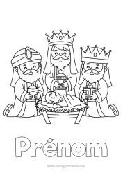 Coloriage à personnaliser Épiphanie Rois Mages