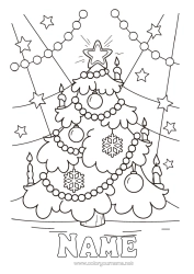 Free drawing Christmas tree Christmas decorations Christmas tinsel