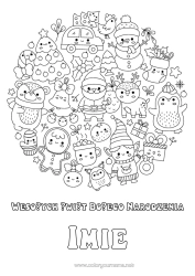 Kolorowanka za darmo Choinka bożonarodzeniowa Święty Mikołaj Bałwanek Świąteczne skrzaty Mandala Boże Narodzenie Uroczy Pingwin, pingwin cesarski Cukierki z jęczmienia Symbole Ptaki i latające ssaki Zwierzęta leśne Jeleń Skarpeta świąteczna