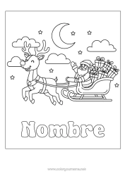 Dibujo libre Regalos Papá Noel Reno Trineo Animales del bosque