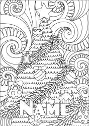 Colouring to customise Christmas Tree Christmas Decorations Complex Colouring Pages Zentangle Fir Tree