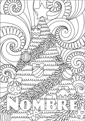 Dibujo libre árbol de Navidad Decoración navideña Dibujos complejos para colorear Zentangle Abeto