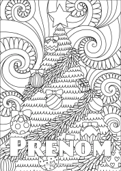 Coloriage à personnaliser Sapin de Noël Décorations de Noël Coloriages complexes Zentangle Sapin