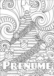 Pagină de colorat personalizată Brad De Crăciun Decorațiuni De Crăciun Desene De Colorat Complexe Zentangle Brad