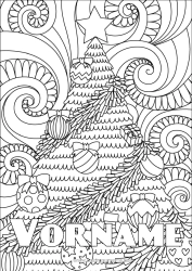 Kostenlose Malvorlage Weihnachtsbaum Weihnachtsdekoration Komplexe Ausmalbilder Zentangle Tannenbaum