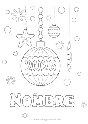 Colorear para personalizar Bolas de Navidad Decoración navideña Conchas marinas Animales marinos o acuáticos Año Personalizable 2026 2027 2028 2029