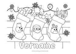 Malvorlage anpassen Weihnachten Weihnachtsdekoration Pfefferminz Kamin Weihnachtssocke