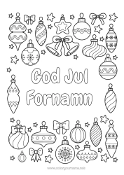 Färgläggningssida att anpassa Julgranskula Juldekorationer God Jul!