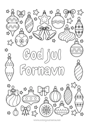 Fargeleggingssiden å tilpasse Julekule Juledekorasjoner "God Jul"