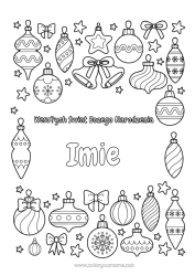 Kolorowanka do personalizacji Bombka Choinkowa Dekoracje Świąteczne "Wesołych Świąt"