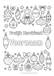 Kleurplaat aanpassen Kerstbal Kerstversiering "Vrolijk Kerstfeest" Bericht