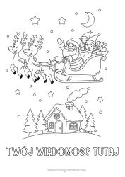 Kolorowanka do personalizacji Święty Mikołaj Sanie Świąteczne Skrzaty Listy Psotnych Skrzatów Kolorowanki Dla Skrzatów List Pożegnalny, Do Widzenia Skrzacie