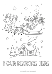 Coloring to customize Santa Claus Sleigh Christmas elves Letters from prankster elves Elves coloring pages Elf Departure Letter