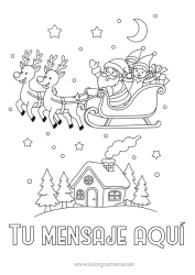 Colorear para personalizar Papá Noel Trineo Elfos de navidad Cartas de elfos bromistas Dibujos de Elfos para colorear Carta de Despedida del Elfo