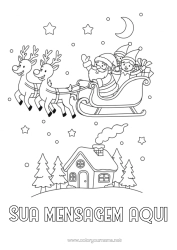 Desenho para personalizar Pai Natal Trenó Elfo de Natal Cartas de duendes travessos Páginas para colorir de elfos Carta de Despedida do Elfo