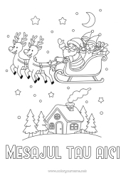 Pagină de colorat personalizată Moș Crăciun Sanie Moșneguții De Crăciun Scrisori De Spiriduși Jucăuși Desene De Colorat Cu Spiriduși Scrisoare De Plecare, La Revedere Spiriduș.