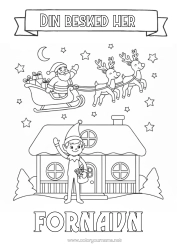 Farvelægningssiden tilpasning Julemanden Slæde Jule-Nisser Brev Fra Drillesyge Nisser Farvelægningsnisser Hus Afskedsbrev, Farvel Lille Nisse