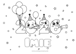 Kolorowanka do personalizacji Balony Impreza 2026