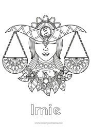Kolorowanka za darmo Zentangle Znak zodiaku Znaki zodiaku