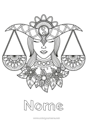 Colorare per personalizzare Zentangle Segno Zodiacale Segni Zodiacali