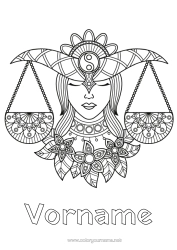 Kostenlose Malvorlage Zentangle Sternzeichen Sternzeichen