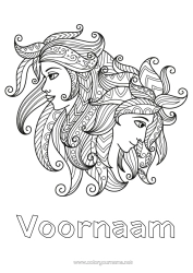 Kleurplaat aanpassen Zentangle Sterrenbeeld Sterrenbeelden