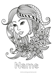 Free coloring Zentangle Astrological sign Zodiac signs