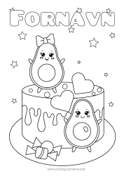 Fargeleggingssiden å tilpasse Kake Hjerte Søt Stjerner Advokat Bursdagskake