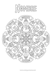 Colorear para personalizar Regalos Reno Muñeco de nieve Mandala Navidad Animales del bosque