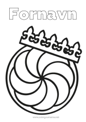 Fargeleggingssiden å tilpasse Kronen Epifani. Enkle fargelegginger Kongens kake