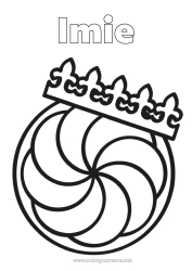 Kolorowanka do personalizacji Korona Epifania Łatwe kolorowanki Ciasto królewskie