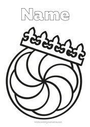 Free colouring Crown Epiphany Easy colouring pages Kings' Cake