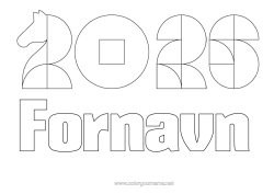 Farvelægningssiden tilpasning Hest Kinesisk Nytår Gårdsdyr 2026