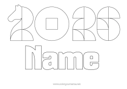 Coloring to customize Horse Chinese New Year Farm animals 2026